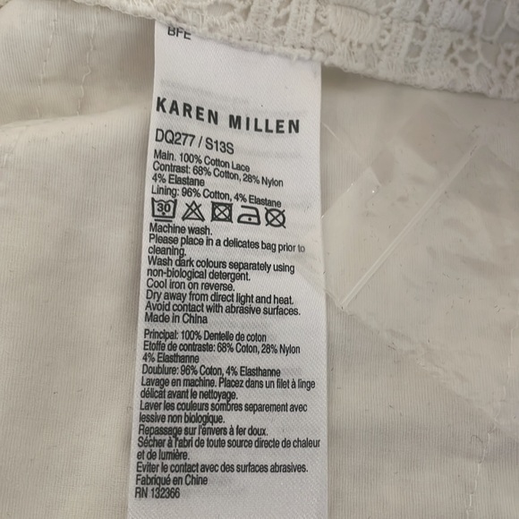 Karen Millen White Cotton Sleeveless Dress with Broderie Skirt. NWT - Picture 9 of 10